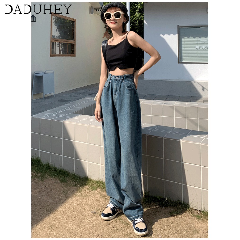 Quần jean ống rộng phong cách năng động cho nữ