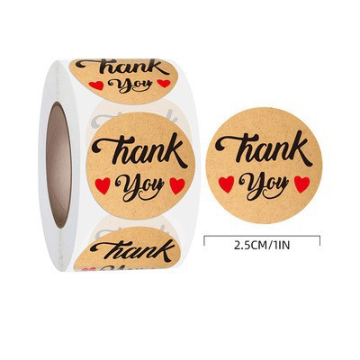 500 miếng tem dán chữ thank you