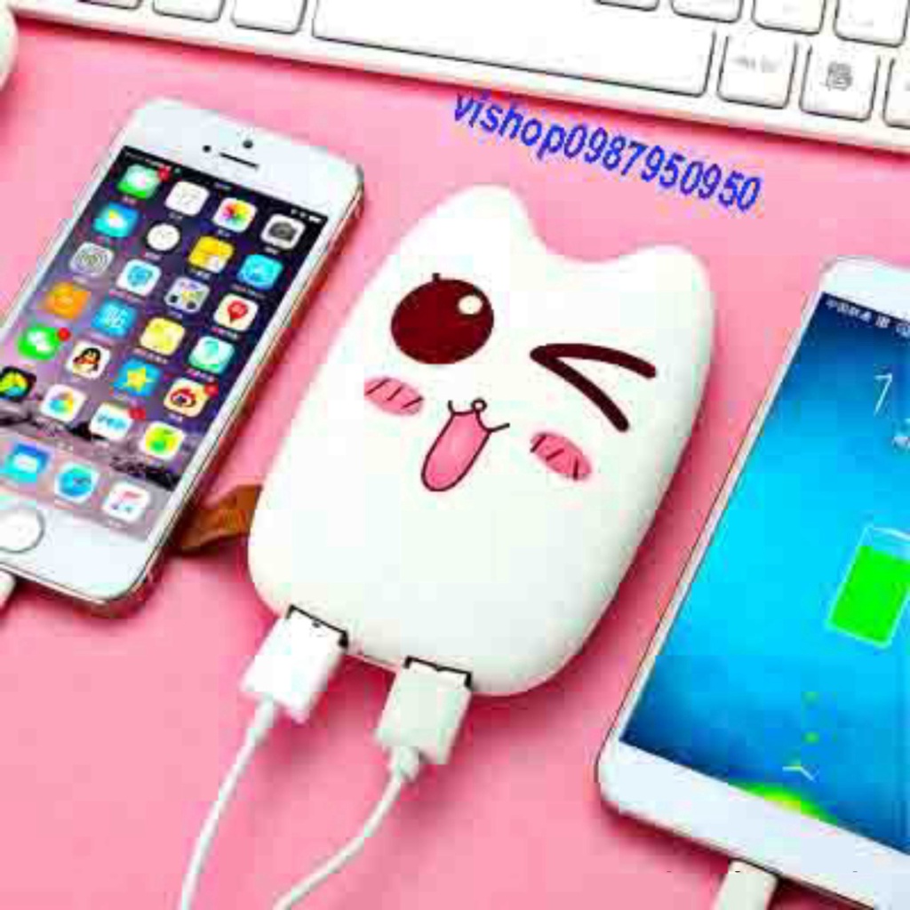 SẠC DỰ PHÒNG MÈO MENG MENG NHÁY MẮT cute-sạc dự phòng hình thú dễ thương