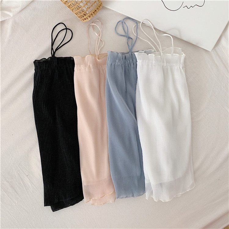 Áo hai dây voan xếp ly sexy quyến rũ