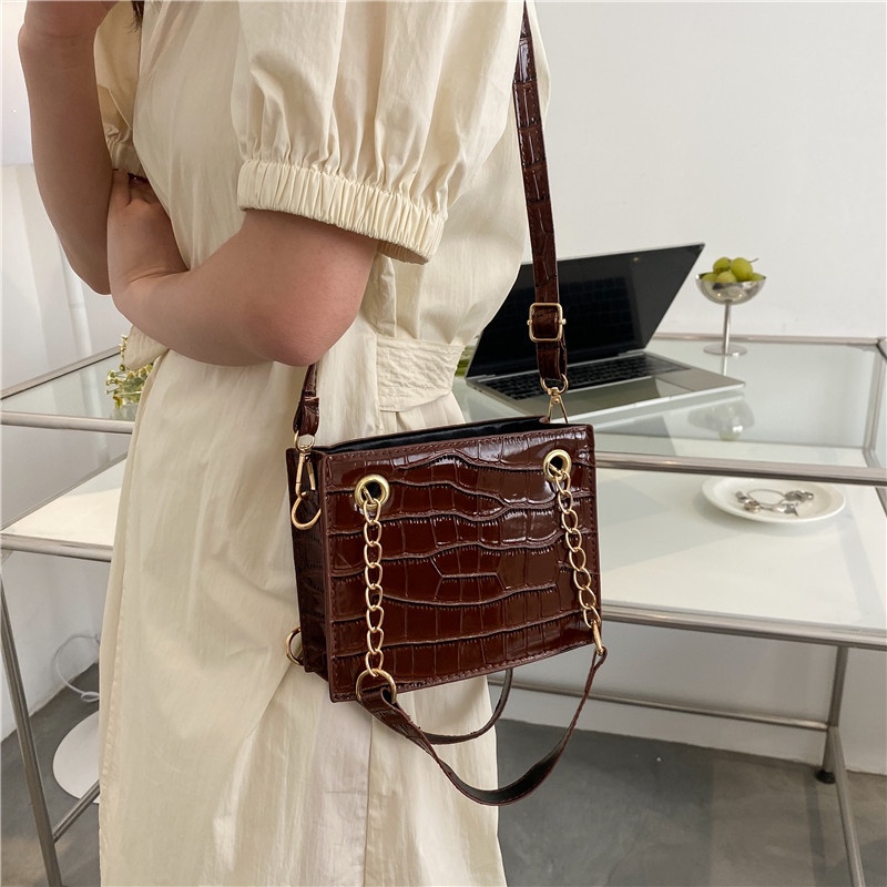 IELGY Túi Đeo Chéo Vai Họa Tiết Vân Đá Nhiều Màu Tùy Chọn Phong Cách Cổ Điển Thời Trang Cho Nữ