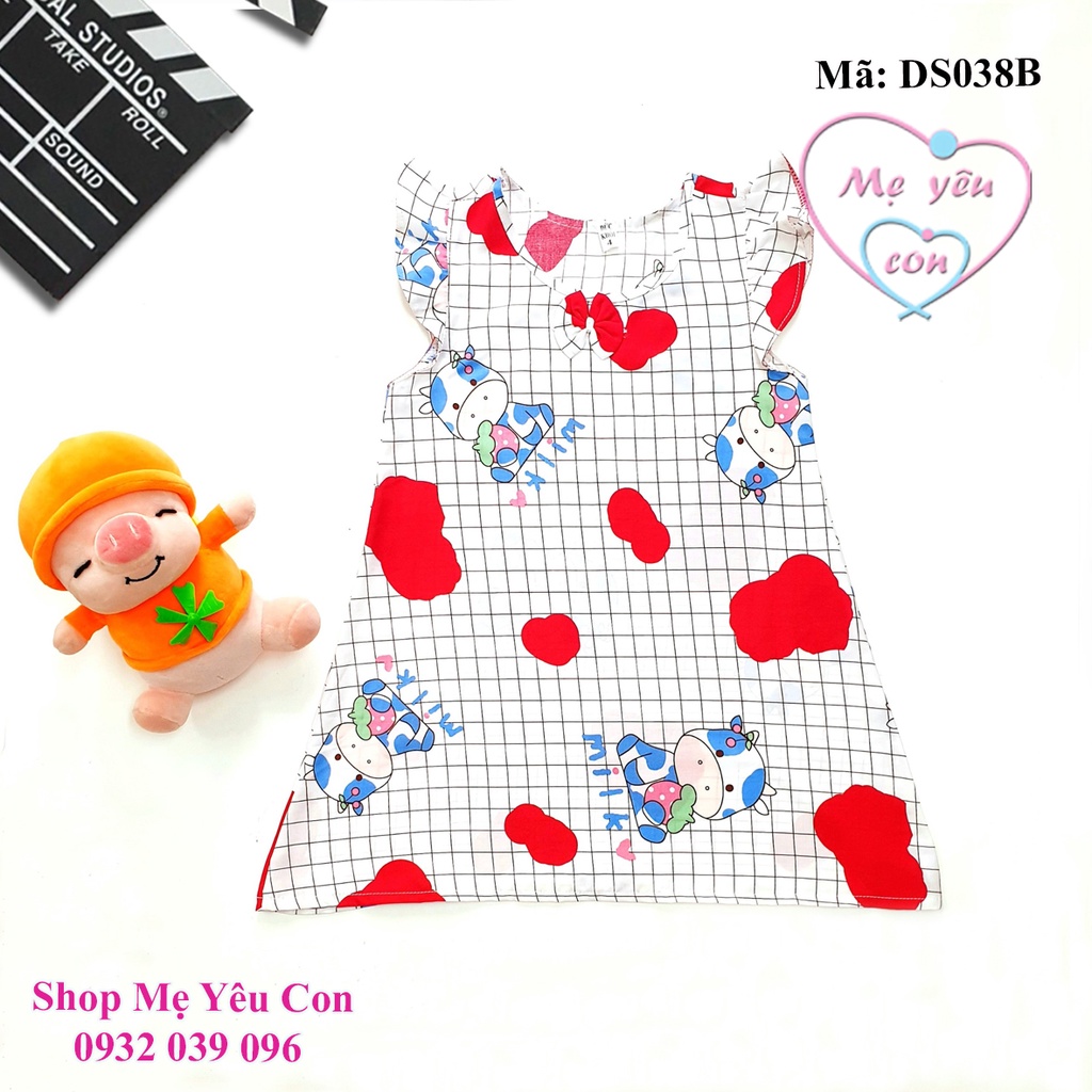 Váy đầm Size 13 (34-37kg) Tole/lanh 2 da loại 1. Được chọn mẫu. Phom rộng, vải tole mát rượi.