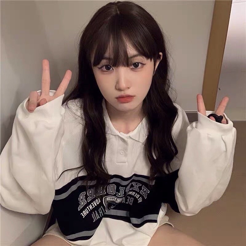 Áo Thun Polo Phối 3 Màu Tay Dài Form Rộng Nam Nữ Ulzzang Hàn Quốc(Ảnh Thật/Có Sẵn)