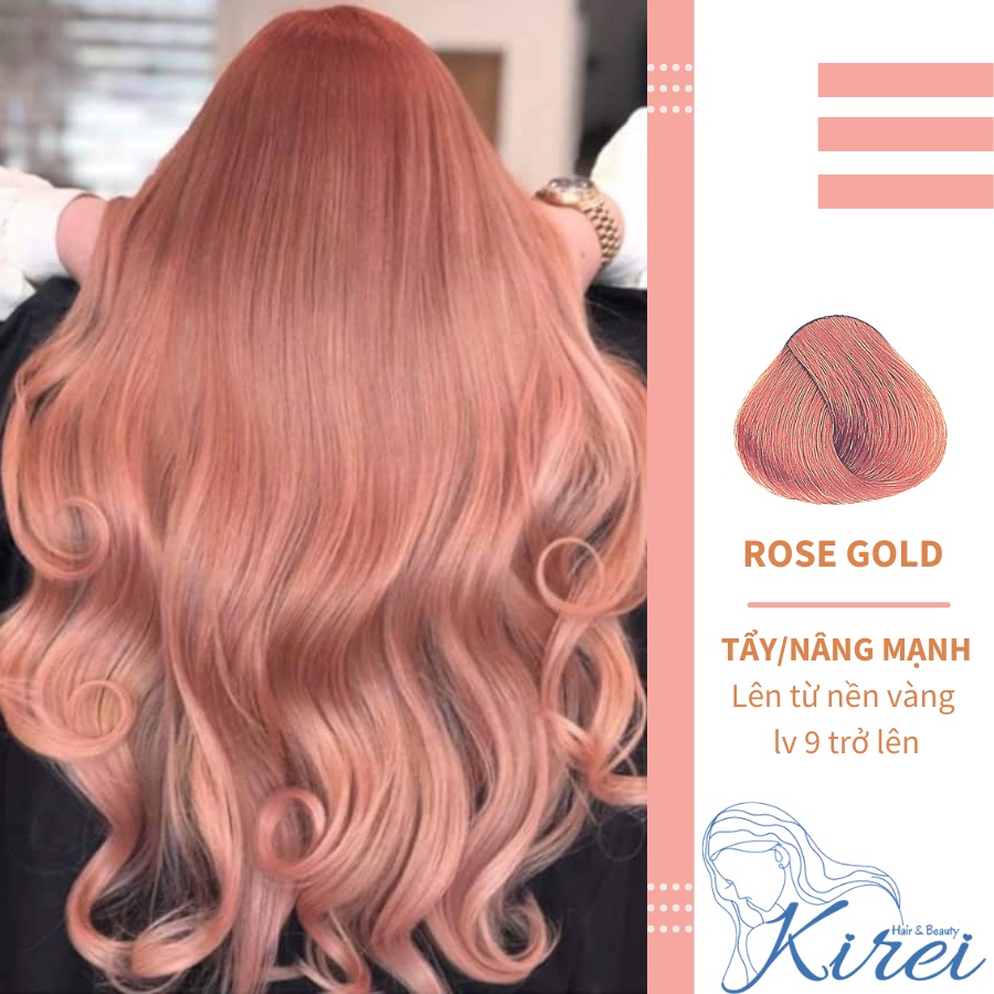 Thuốc nhuộm tóc màu ROSE GOLD cần tẩy Kirei Hair, Kireihairs, KIREI HAIR