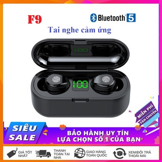 Tai Nghe Bluetooth AMOI F9 | Nút Cảm Ứng Đa Điểm | Bluetooth 5.0 | Pin 280 giờ| Sạc Dự Phòng 2000