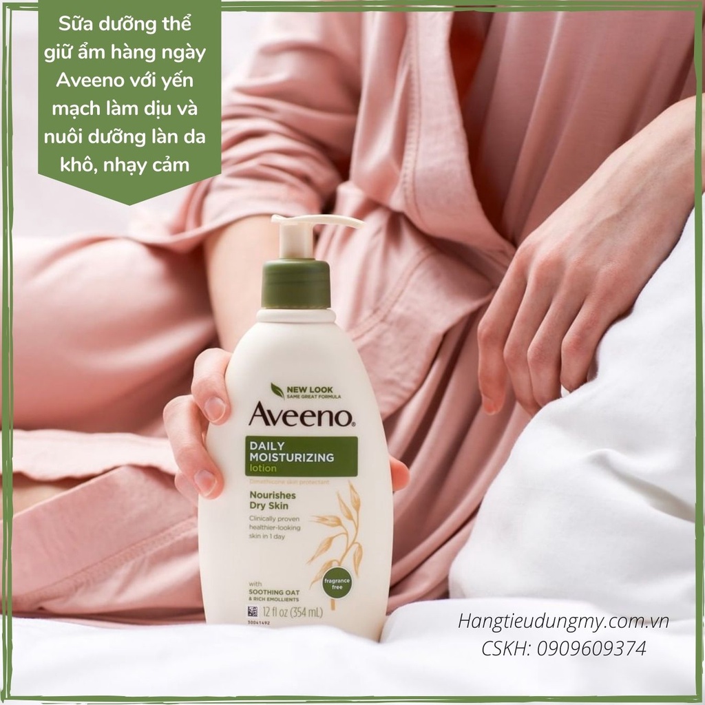 Sữa dưỡng thể Aveeno Daily Moisturizing 591ml| Dưỡng Ẩm Da Khô|Phục Hồi Làn Da