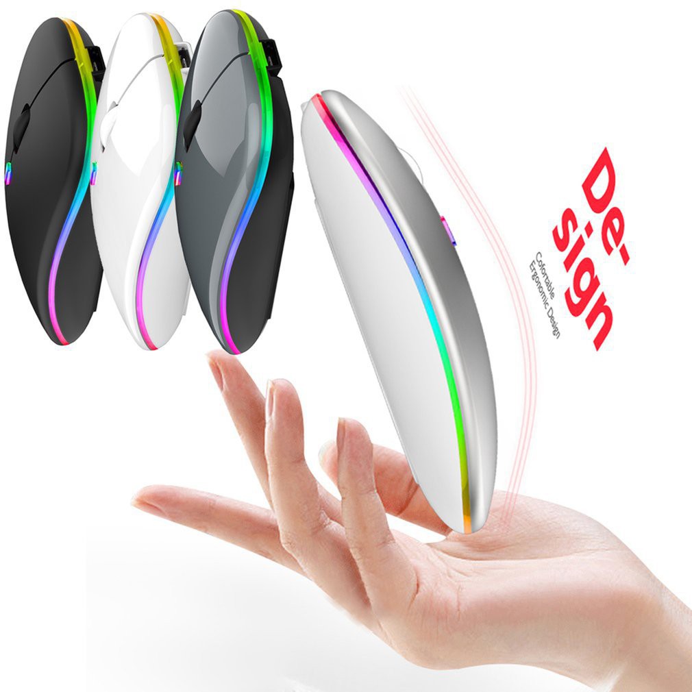 Chuột không dây A2 / đèn LED RGB / áp dụng cho máy tính, laptop / bấm không ồn, khoảng cách tín hiệu 10-20m
