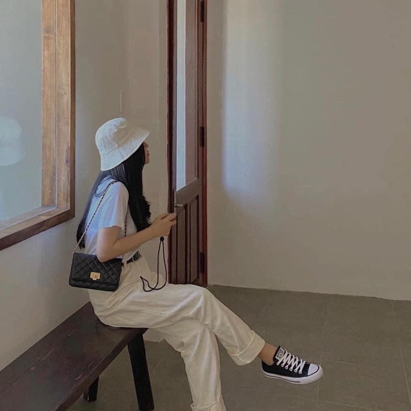 Túi Trần Trám C.K Xuất Dư, Túi Xách Nữ Đeo Chéo Khoá Gập