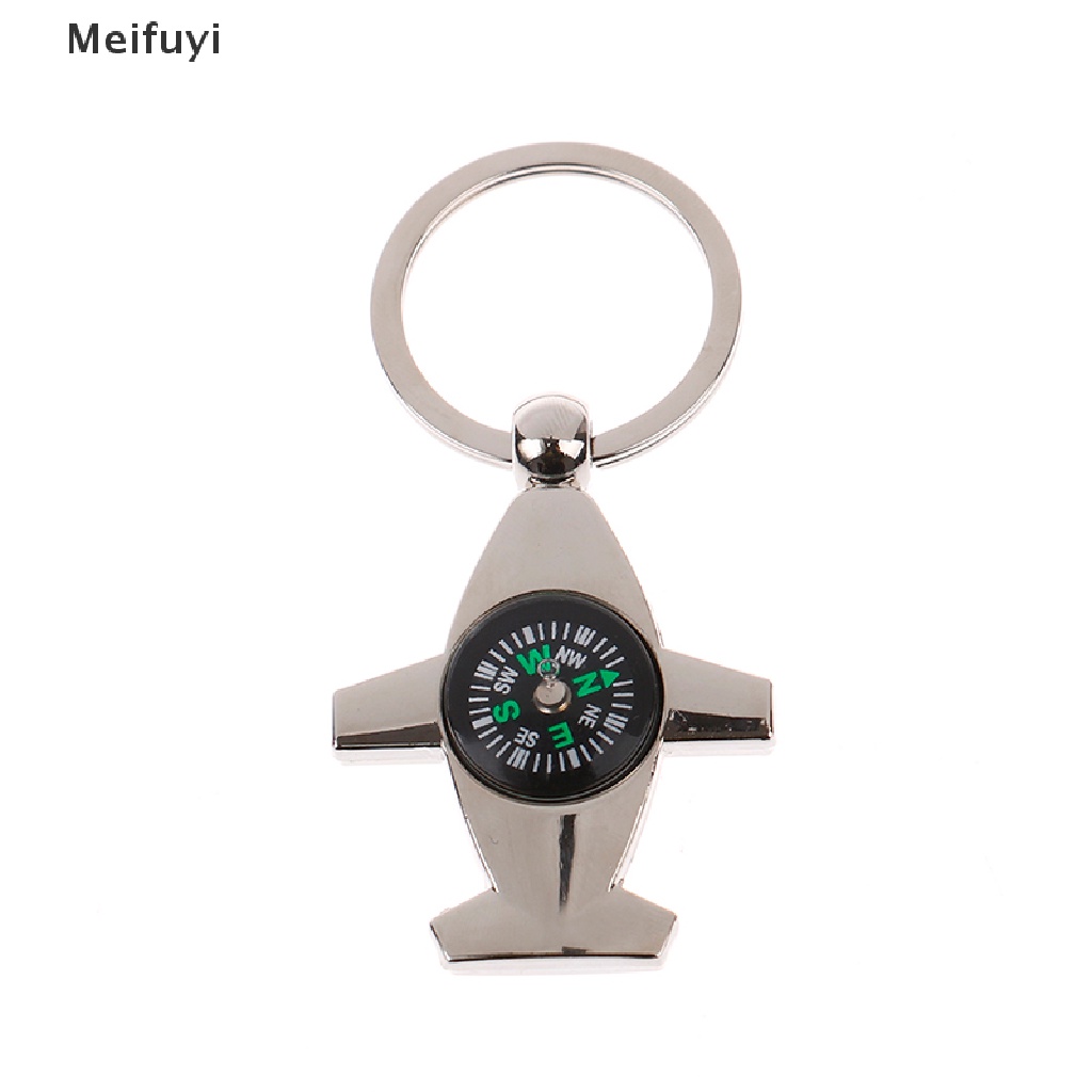 [Meifuyi] Outdoor Compass Aircraft Keychain Car Bag KeyRing Couples Keychain Lover Gift COD