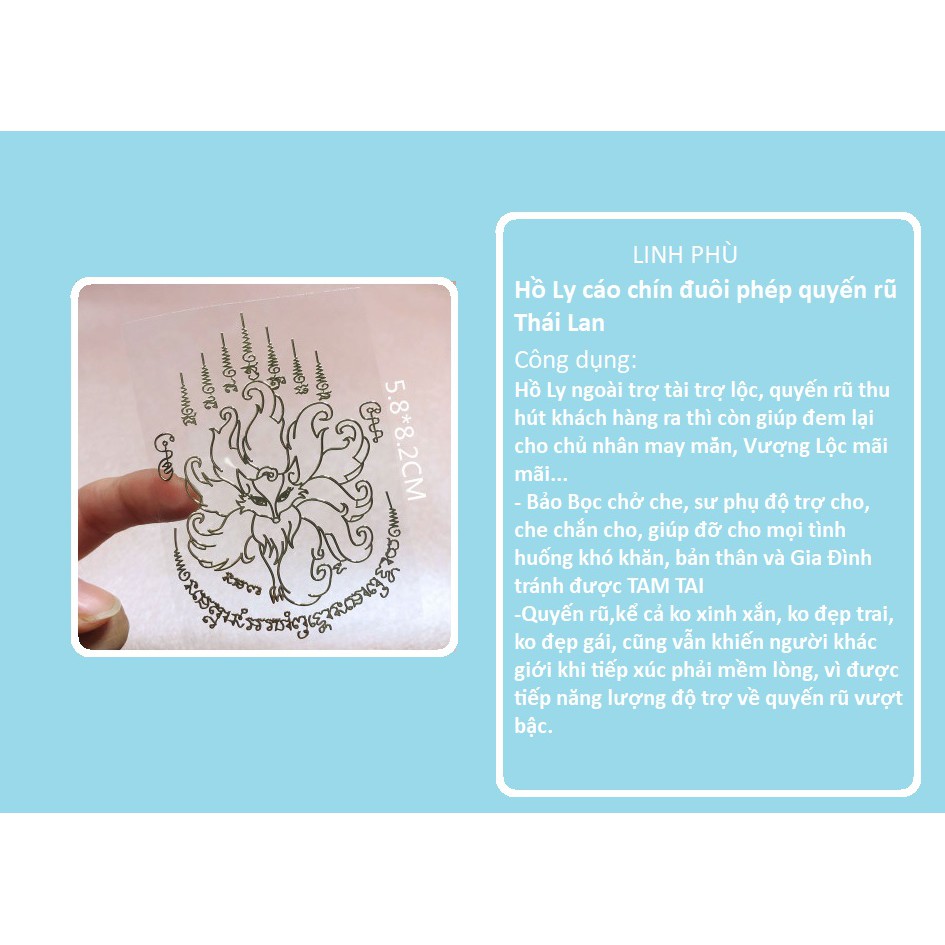 (miếng dán tài lộc)miếng dán Hồ Ly cáo chín đuôi phép quyến rũ Thái Lan Miếng Dán điện thoại | BigBuy360 - bigbuy360.vn