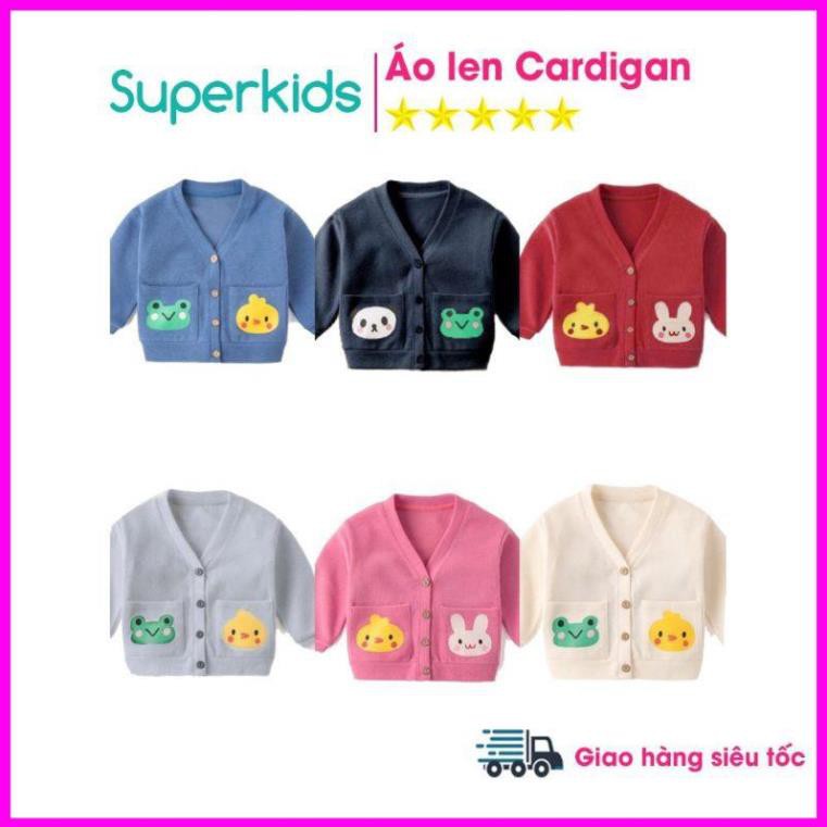 Áo len Cardigan cho bé 8-18kg QATE442, áo khoác bé trai, bé gái Superkids