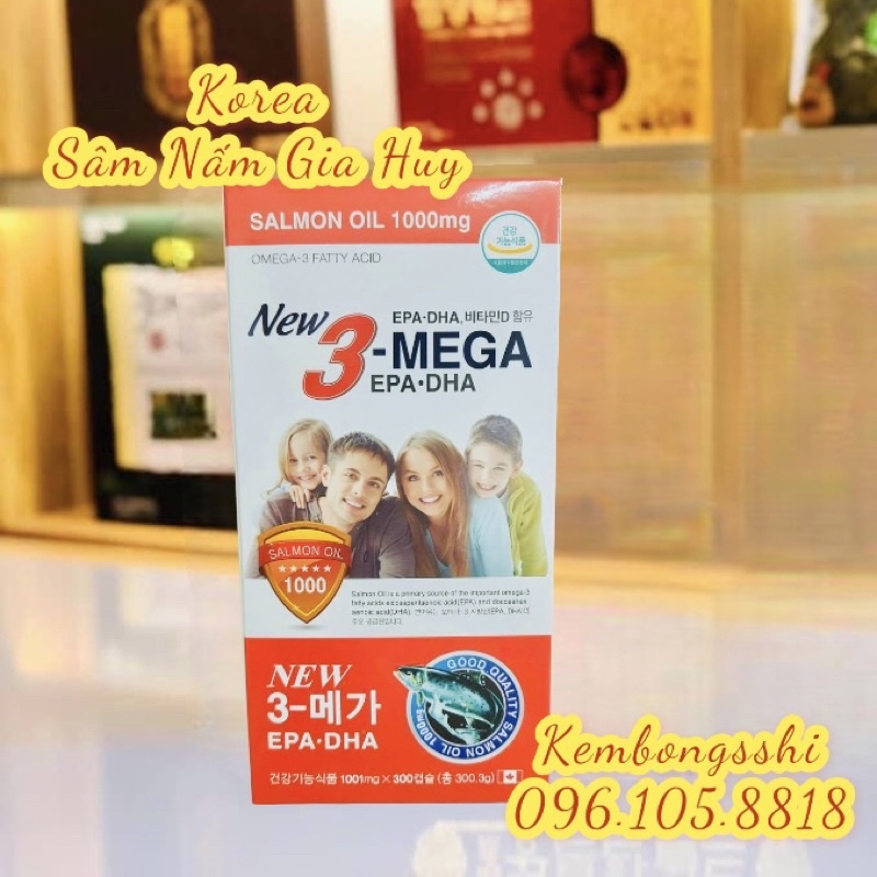[HÀNG DATE MỚI] Dầu cá gia đình 3 mega bổ sung DHA, Hộp Đỏ 300 Viên (2300)