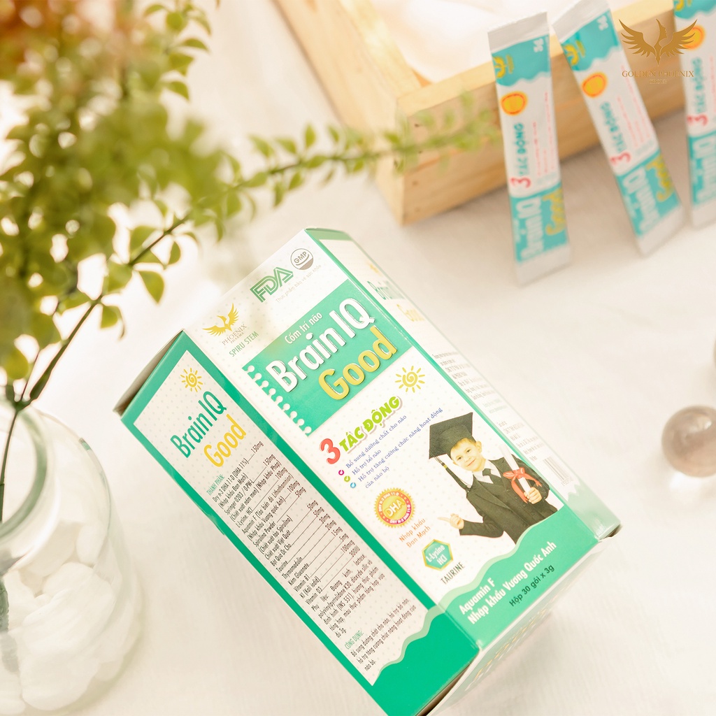 Thực phẩm phát triển trí não cho trẻ Brain IQ Good Golden Phoenix Pharma, Hộp 30 gói