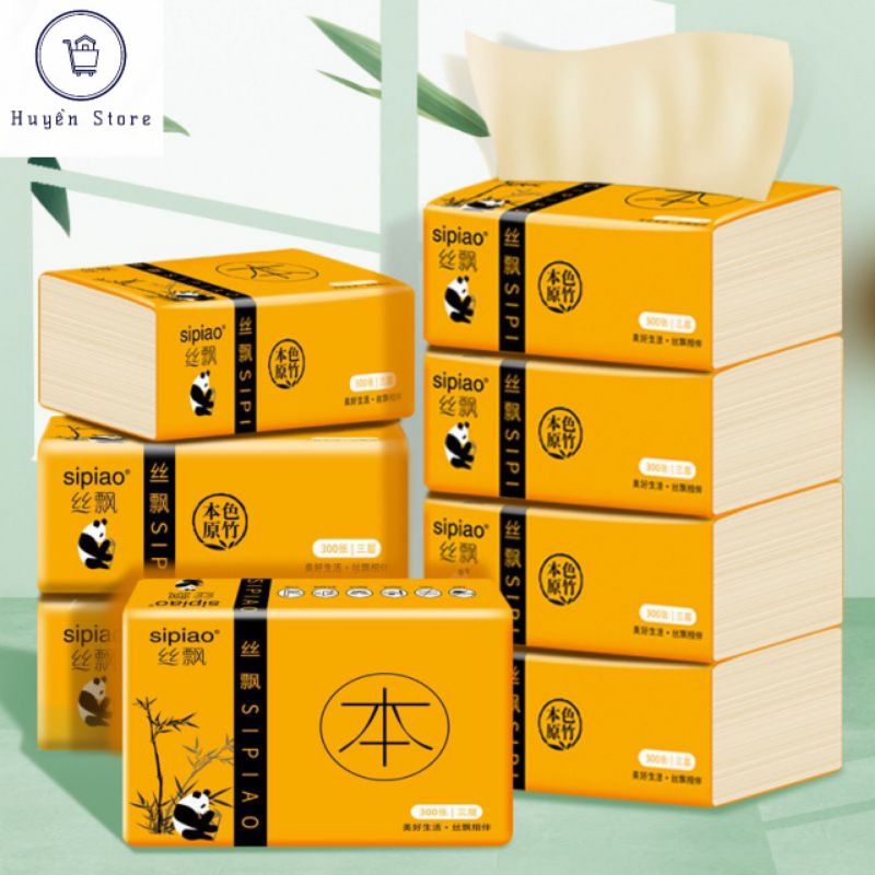 Set 10 Gói Giấy Ăn Gấu Trúc Sipao Hàng Việt Nam 1 Gói 300 Tờ