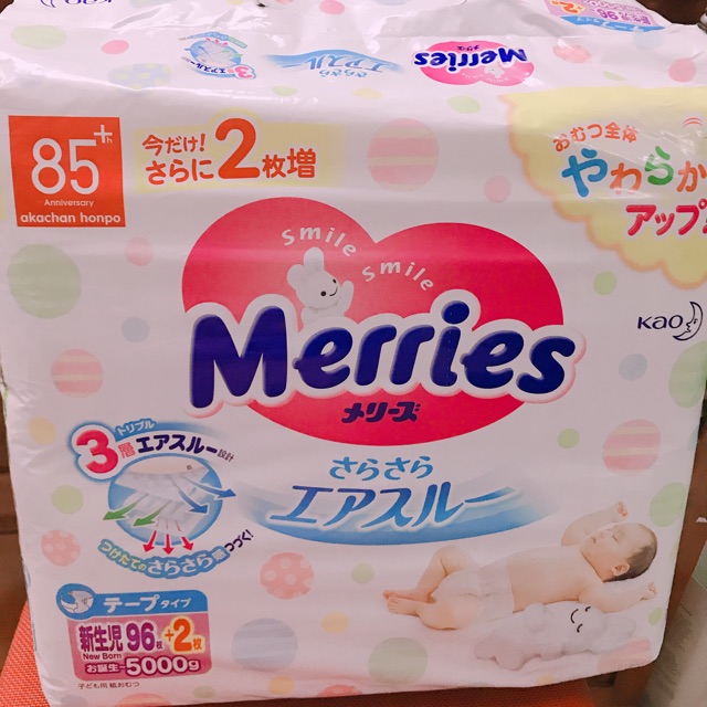 Tã Quần /Dán MERRIES nội địa NB90/S82/M64/L54/M58/L44/XL38/XXL26