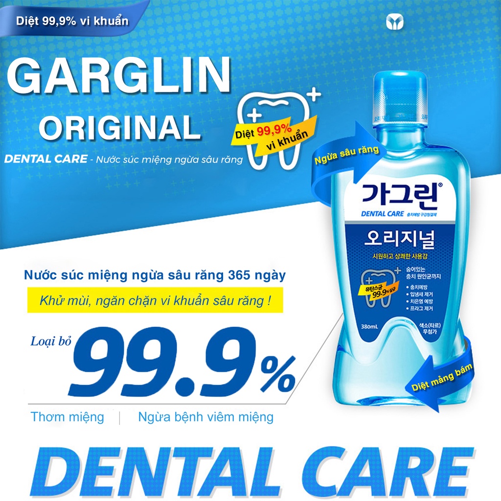 Nước Súc Miệng Hàn Quốc Garglin Original Cay Dịu Nhẹ 750 ML