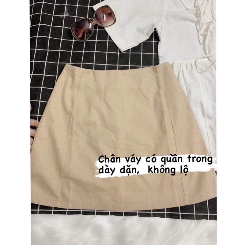 [Ảnh thật/video] Sét áo babydoll kèm chân váy kaki có lớp lót ( có bán lẻ )