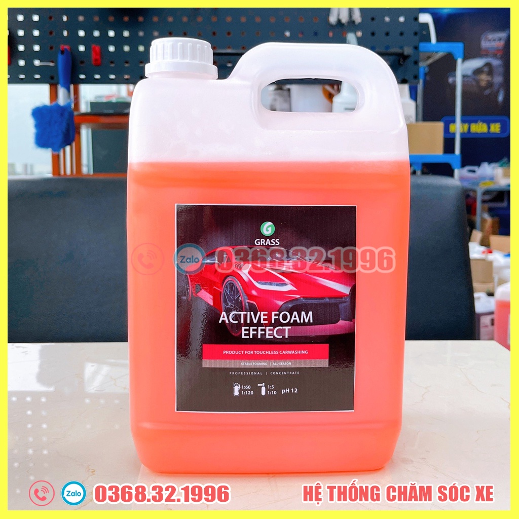 Dung Dịch Rửa Xe Không Chạm - Nước Rửa Xe Ô Tô, Xe Máy Siêu Tập Trung Active Foam Effect 5L(Tặng 02 khăn lau xe)