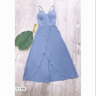 Váy maxy hai dây đan lưng