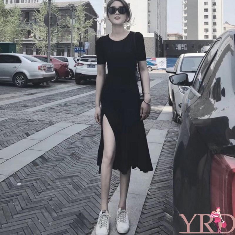 Đầm bút chì lưng cao xẻ tà phong cách vintage quyến rũ | BigBuy360 - bigbuy360.vn