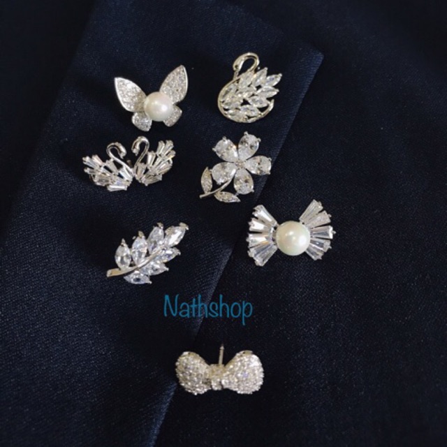 Ghim Cài Áo Đính Đá Rhinestone Sang Trọng