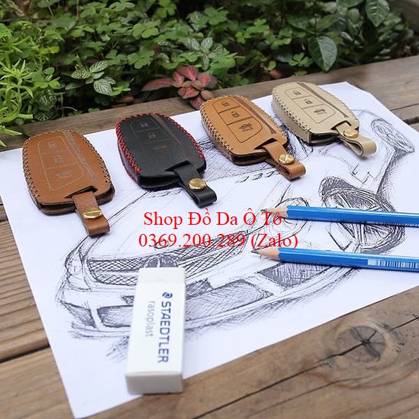 [CHẤT LƯỢNG] Bao da chìa khoá Hyundai SantaFe 2013 2018, Genesis kèm tặng móc khóa, da bò handmade bảo hành 12 tháng