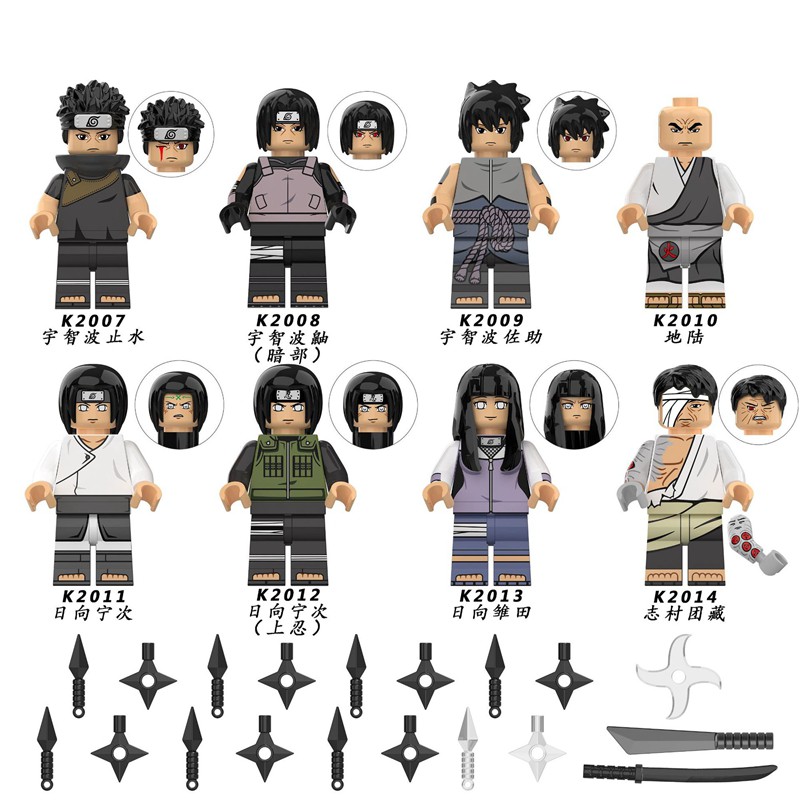 NARUTO Bộ Đồ Chơi Lego Xếp Hình Nhân Vật Uchiha Sasuke Itachi Neji Hinata Hinata