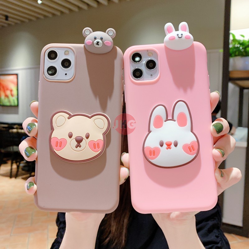 Ốp điện thoại mềm hình gấu thỏ 3D cho OPPO A31/8/11 Pro/5/9 2020 A91/71/9/5X/X5/3S/5S/5/7 F7 Youth A83/59/57/39/3/79 R17 Pro F1 F3 Plus