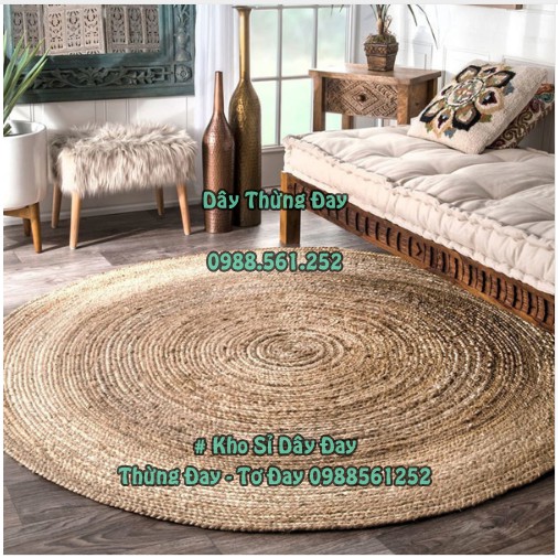 Size 8mm: 10m dây thừng đay gai tự nhiên dùng trang trí, setup, decor