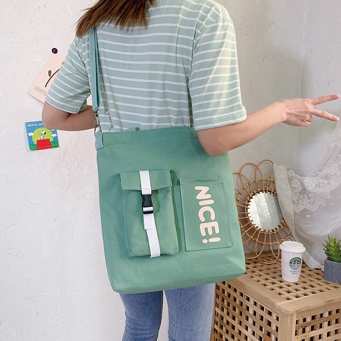 Túi đeo vai ENVIROSAX vải canvas cỡ lớn thời trang cá tính