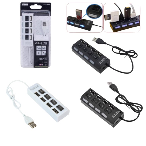 Bộ chia cổng usb hub 4 port hình ổ điện có công tắc led đa năng cho máy tính laptop, pc, điện thoại, máy in, đọc thẻ nhớ