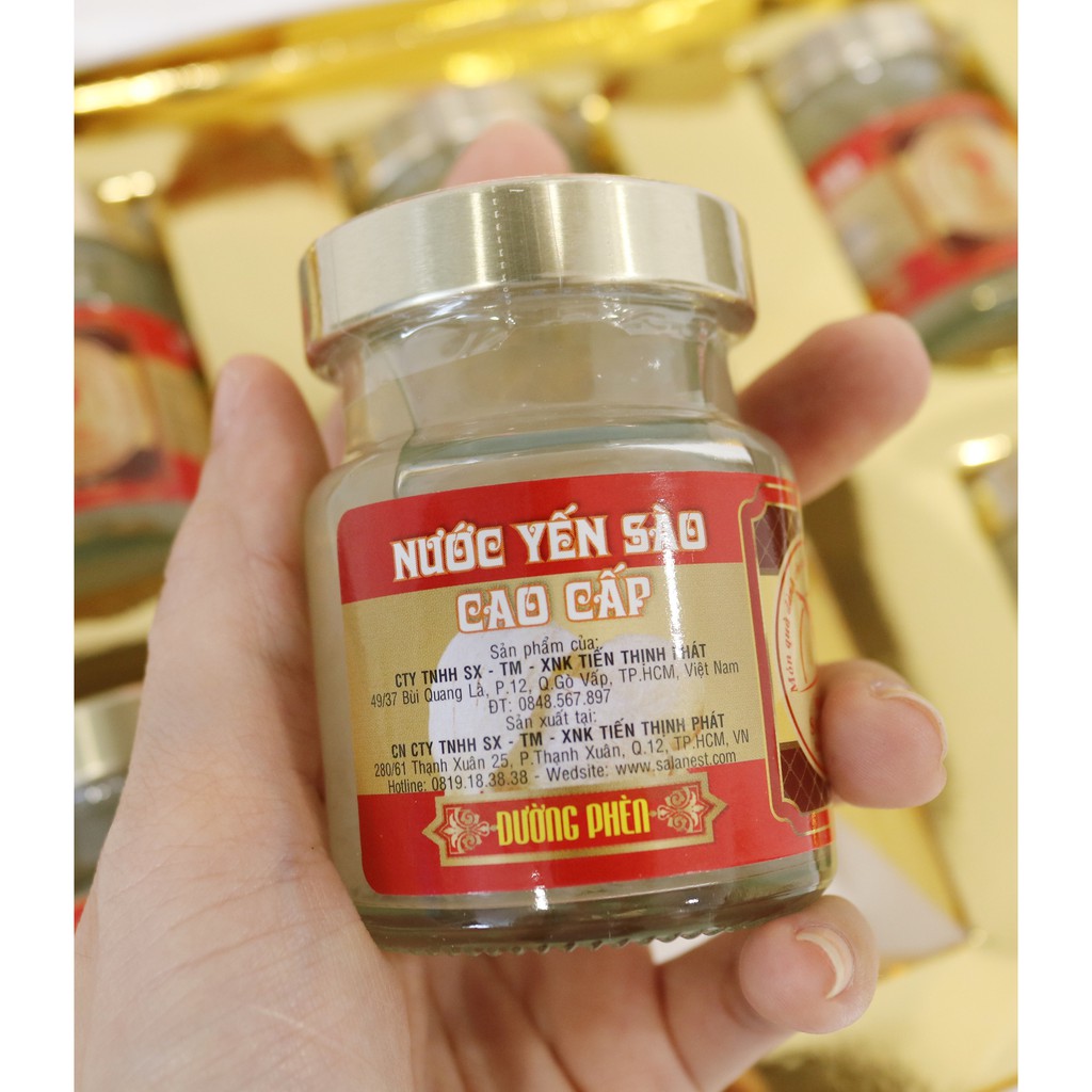 Nước Yến Sào Salanest Chưng đường phèn cao cấp 20% yến tươi - Set 12 Hủ