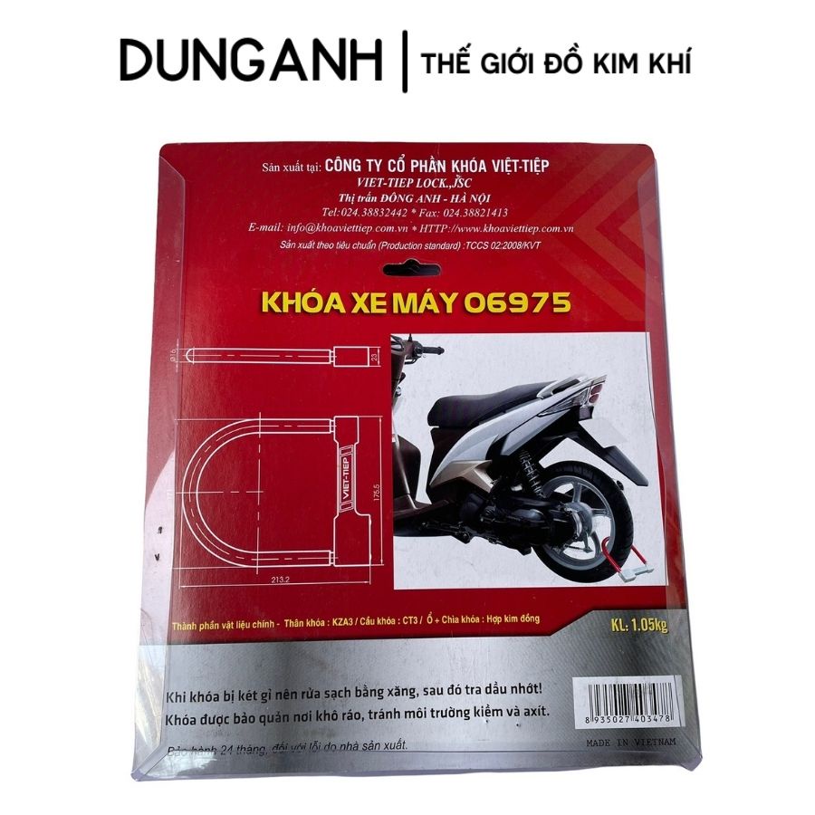 Khóa chữ U Việt Tiệp 06975 chính hãng bảo hành 12 tháng