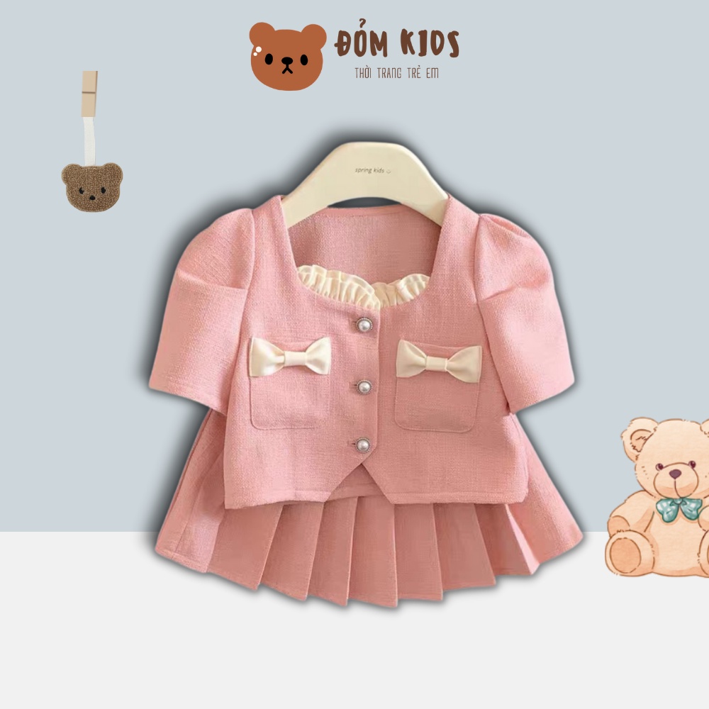 Set Học Sinh Chân Váy Sếp Ly Kèm Áo Có Túi Sang Chảnh DOBO006