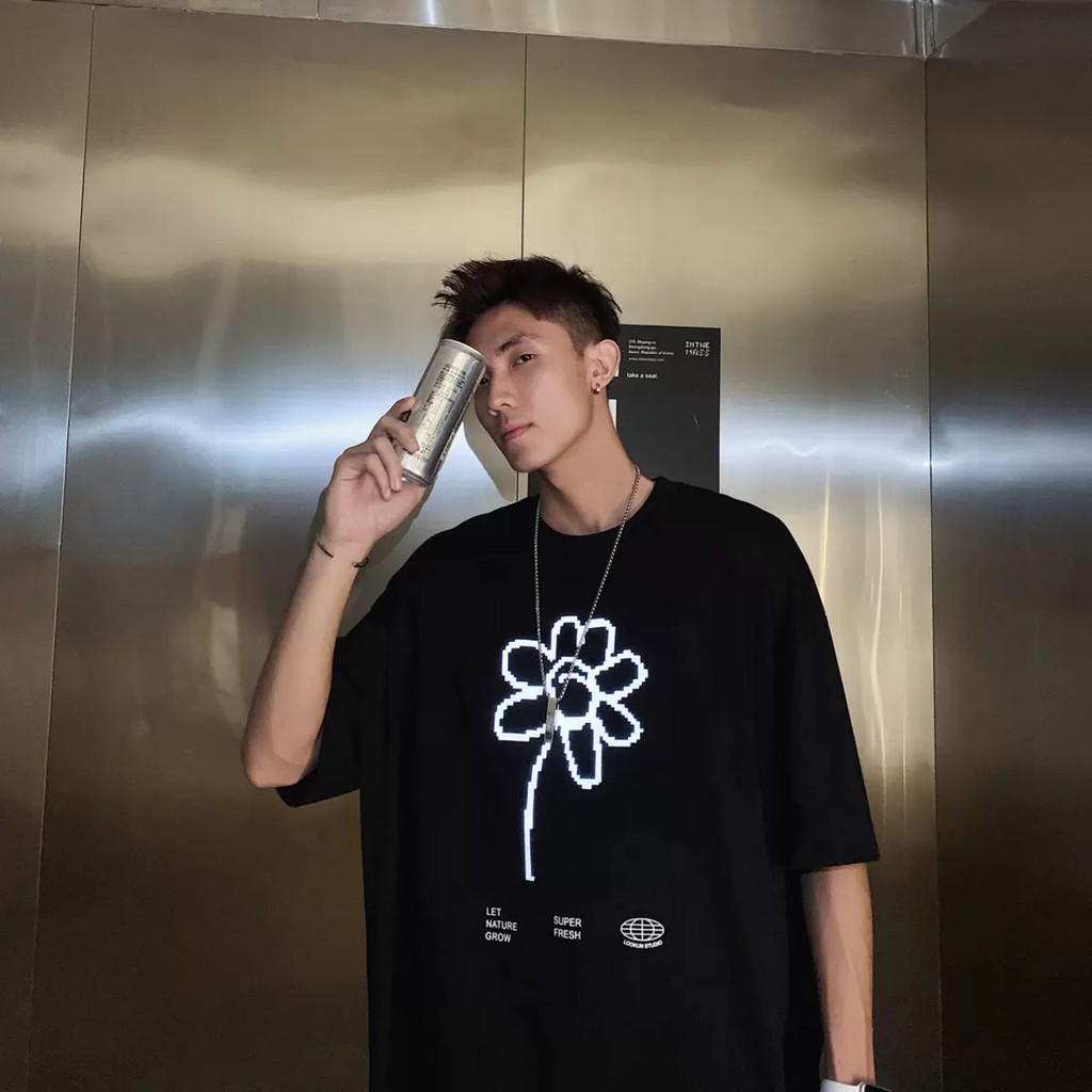 Áo thun Stee Phản quang bạc FLOWER SUPER FRESH Unisex