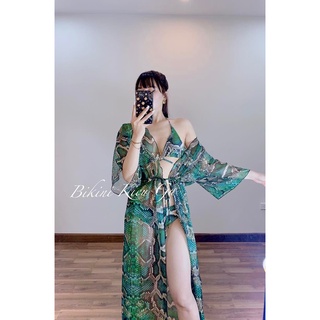 [FREESHIP] Bikini, Đồ Bơi Đi Biển Hai Mảnh Kèm Áo Choàng Da Rắn Hot Trend REN BIKINI MS08
