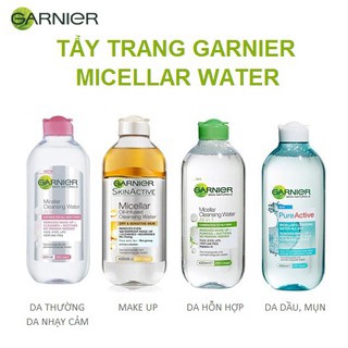 Nước Tẩy trang Garnier Nga 400ml 3 đủ màu