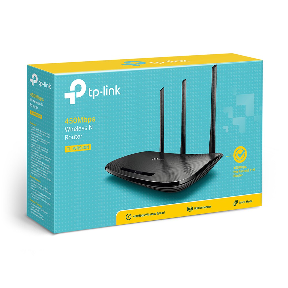 Bộ phát sóng WiFi TP-Link TL-WR940N 3 ăngten 450Mbps