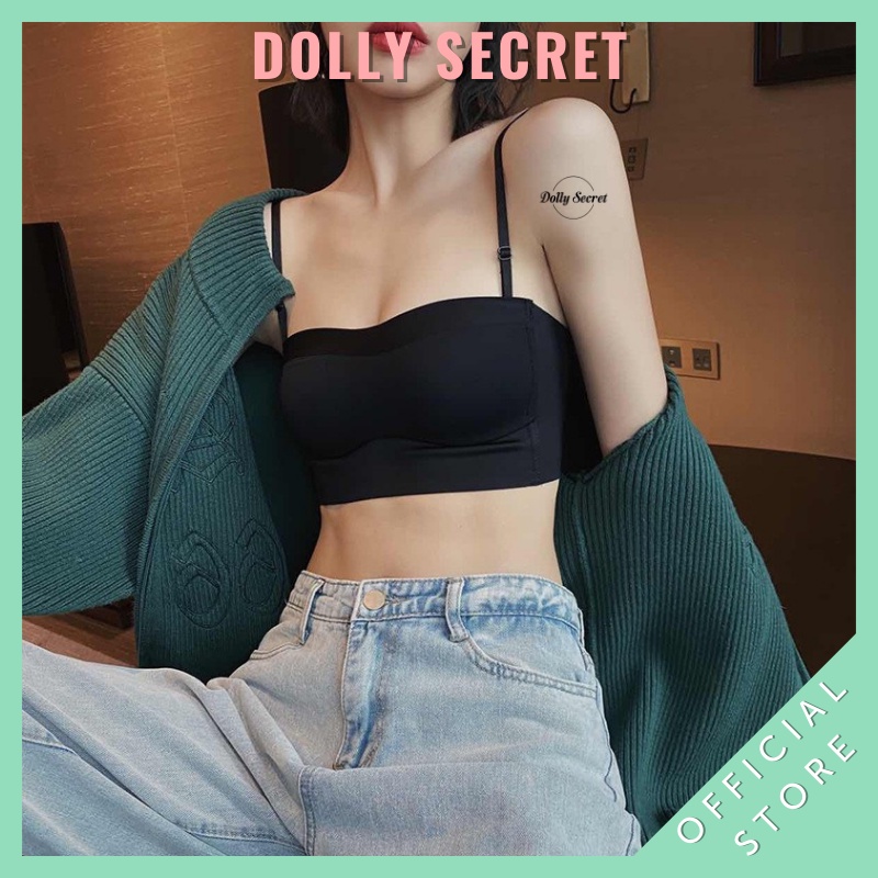 Áo ngực cúp quây ngang chất su non, áo ngực không dây chống tụt cho nữ DOLLY SECRET A23
