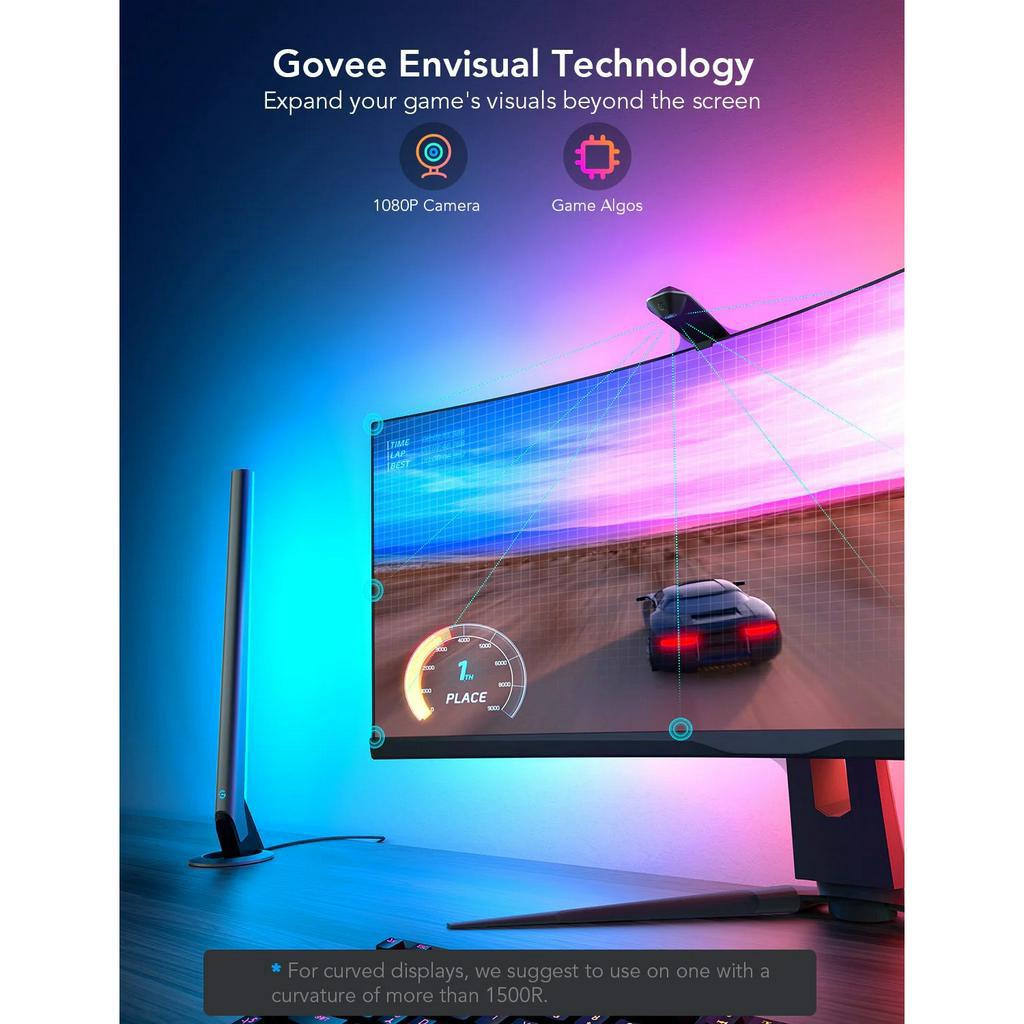 Đèn LED RGB Gaming Govee DreamView G1 Pro Gaming Light H604A | Đèn cho không gian chơi game, giải trí | Chuyển màu