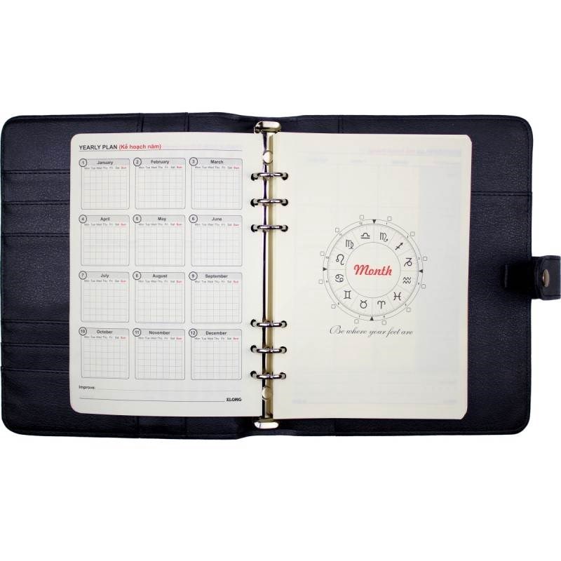 Sổ giả da kế hoạch Kelvin Planner kẹp còng A5 72,4kem