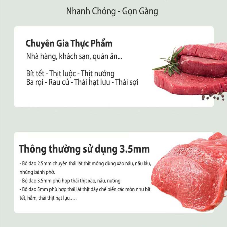 Máy Thái Thịt Htg Ey110 Cắt Thịt Chín, Bì Lợn, Thịt Nướng, Bò Tươi Sống Các Loại, Lát Thái Siêu Mỏng Đến Dày, Bộ Dao Rời