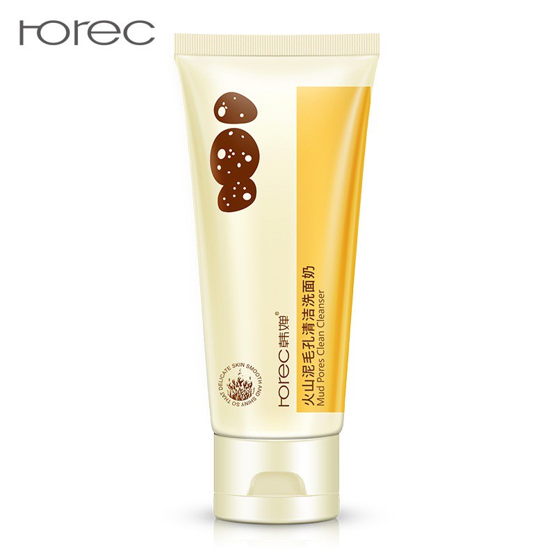 Sữa Rửa Mặt Tro Núi Lửa Rorec  No.HC4328 Làm Sạch Sâu Giúp Da Trắng Sáng, Mờ Mụ n Đầu Đen -Z142-B8T2