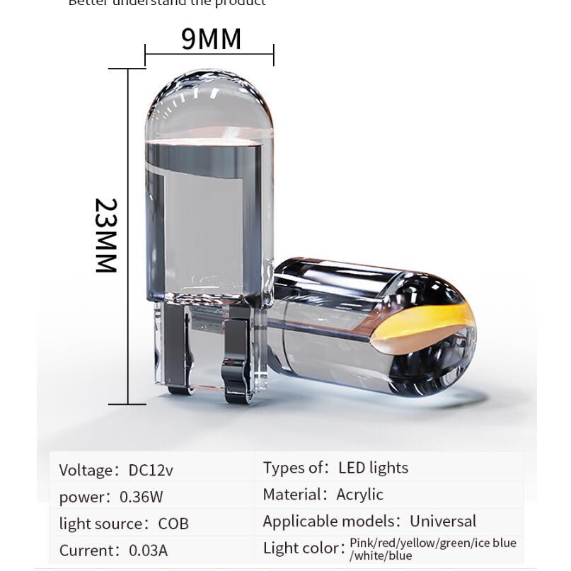 Đèn LED COB T10 W5W WY5W 168 501 2825 COB cho xe hơi , ô tô , nhiều màu