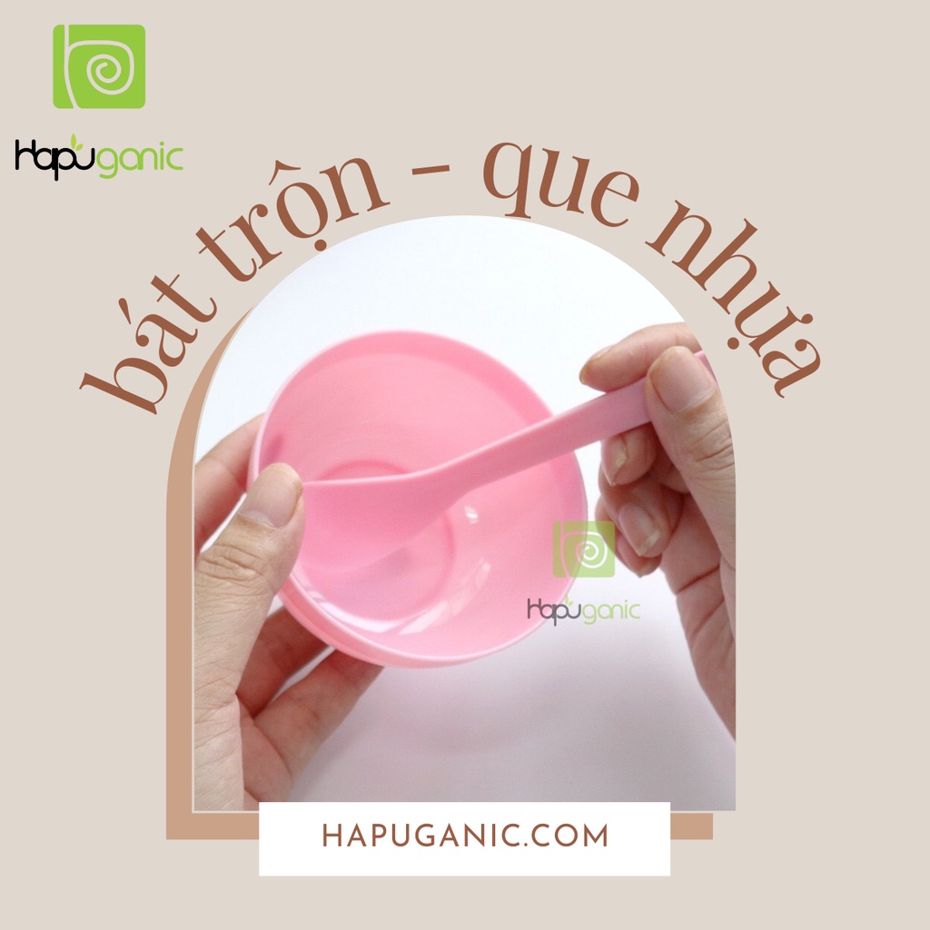 Bộ 4 món bát trộn que nhựa đắp mặt nạ Hapu Organic