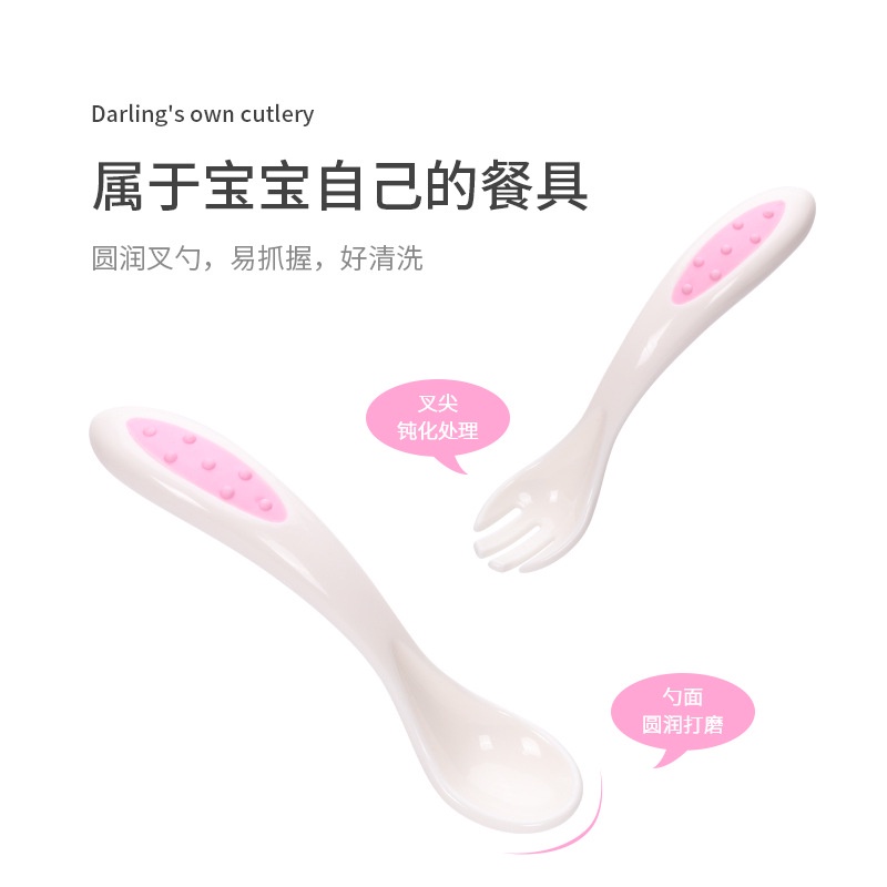 Bộ 3 Dụng Cụ Ăn Chống Rơi Họa Tiết Hoạt Hình Dễ Thương Cho Bé