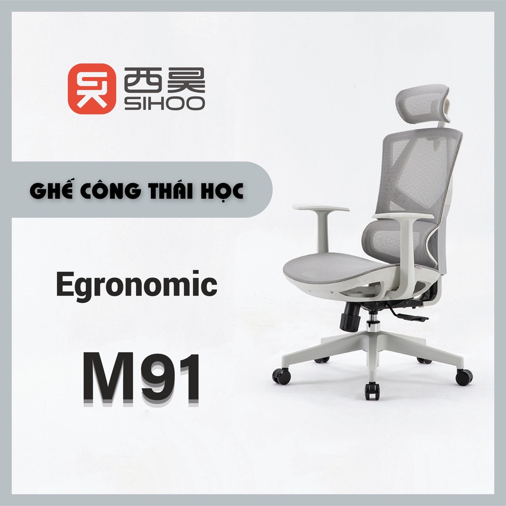 SIHOO VITO M90/M91 Ghế công thái học Ergonomic full lưới tựa lưng kép định hình cột sống - HTDVN