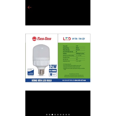 Bóng đèn LED kẹp bình ắc quy pin 12V - 24V DC 7W / 9W / 12W / 30W Rạng Đông giá 150.000