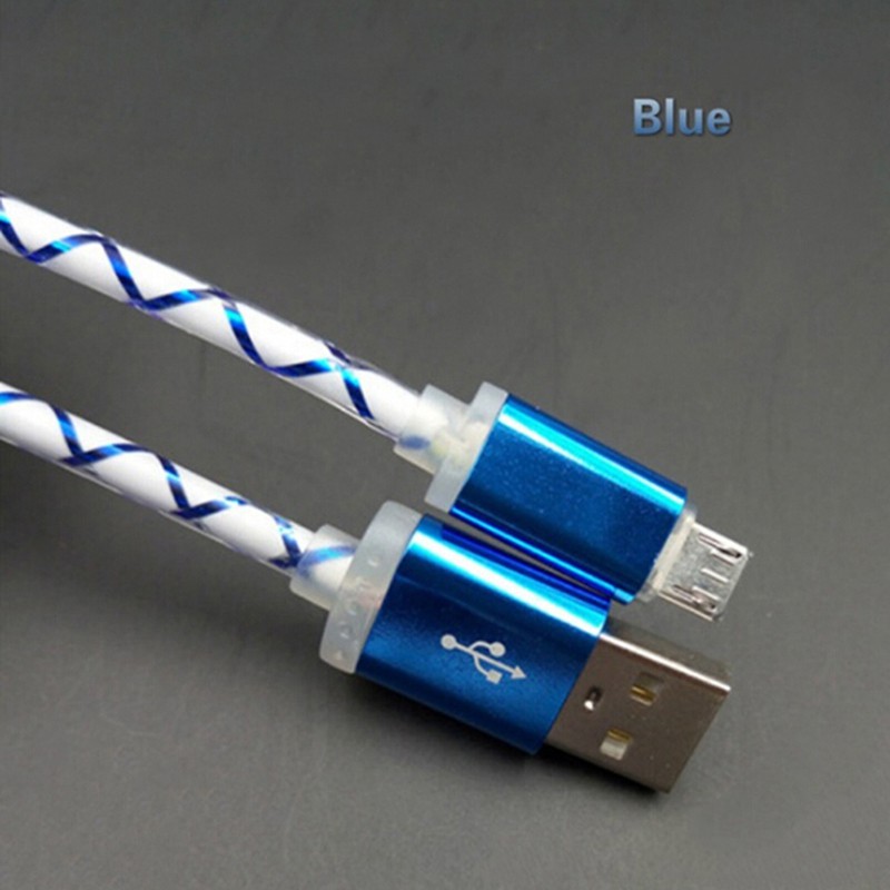 Cáp sạc truyền dữ liệu dây rút được với đèn LED đầu Micro USB