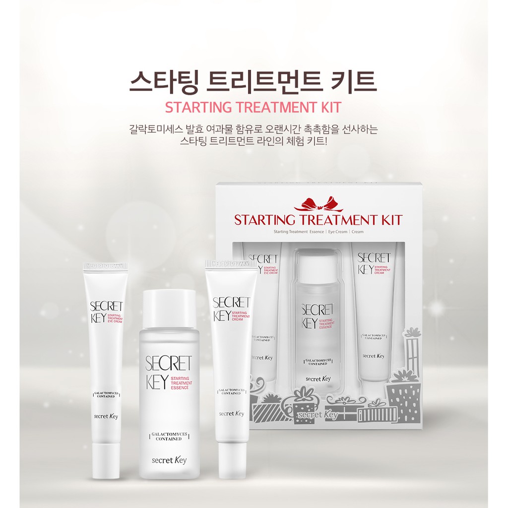 Bộ Kit dưỡng sáng da chống lão loá Secret Key Starting Treatment Kit (Essence, Eye Cream, Cream)